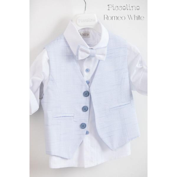 AG23S54-ROMEO-WHITE-1 Piccolino βαπτιστικό κοστούμι με γιλέκο για αγόρι AG23S54 Romeo White