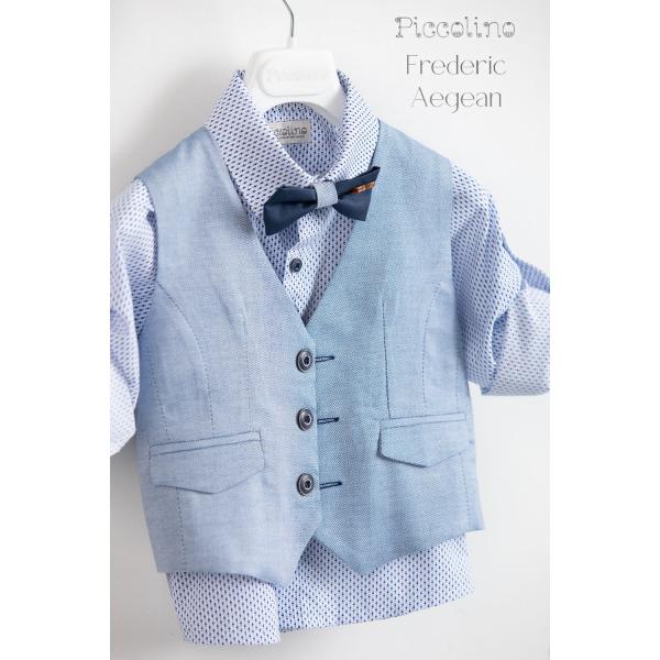 AG23S56-FREDERIC-AEGEAN-1 Piccolino βαπτιστικό κοστούμι με γιλέκο για αγόρι AG23S56 Frederic Aegean