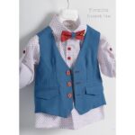 Piccolino βαπτιστικό κοστούμι με γιλέκο για αγόρι AG23S56 Frederic Fire