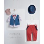 Piccolino βαπτιστικό κοστούμι με γιλέκο για αγόρι AG23S56 Frederic Fire