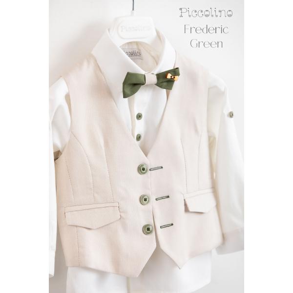AG23S56-FREDERIC-GREEN-1 Piccolino βαπτιστικό κοστούμι με γιλέκο για αγόρι AG23S56 Frederic Green