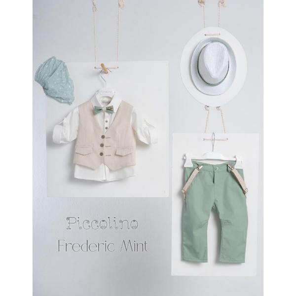 AG23S56 FREDERIC MINT Piccolino βαπτιστικό κοστούμι με γιλέκο για αγόρι AG23S56 Frederic Mint