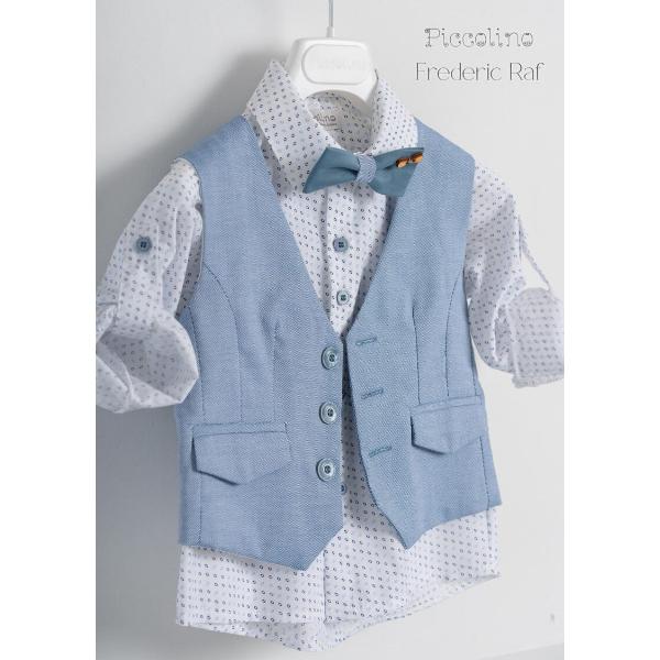 Piccolino βαπτιστικό κοστούμι με γιλέκο για αγόρι AG23S56 Frederic Raf