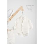 Piccolino βαπτιστικό κοστούμι με γιλέκο για αγόρι AG23S59.IVORY Luciano Ivory