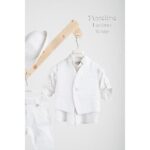 Piccolino βαπτιστικό κοστούμι με γιλέκο για αγόρι AG23S59.WHITE Luciano White