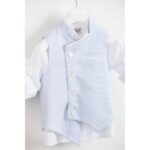 Piccolino βαπτιστικό κοστούμι με γιλέκο για αγόρι AG23S61 Checco White