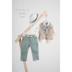 Piccolino βαπτιστικό κοστούμι με γιλέκο για αγόρι AG24S62 Charles Mint