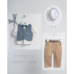 Piccolino βαπτιστικό κοστούμι με γιλέκο για αγόρι AG24S62 Charles Safari