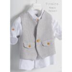 Piccolino βαπτιστικό κοστούμι με γιλέκο για αγόρι AG24S64 Mateo Mustard