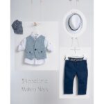 Piccolino βαπτιστικό κοστούμι με γιλέκο για αγόρι AG24S64 Mateo Navy