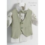 Piccolino βαπτιστικό κοστούμι με γιλέκο για αγόρι AG24S71.MINT Akis Mint