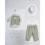 Piccolino βαπτιστικό κοστούμι με γιλέκο για αγόρι AG24S71.MINT Akis Mint