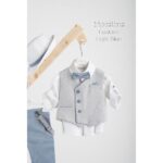 Piccolino βαπτιστικό κοστούμι με γιλέκο για αγόρι AG25S76.LIGHTBLUE Gustavo Light blue