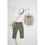 Piccolino βαπτιστικό κοστούμι με γιλέκο για αγόρι AG25S76.OLIVE Gustavo Olive