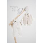 Piccolino βαπτιστικό κοστούμι με γιλέκο για αγόρι AG25S77.IVORY Pablo Ivory