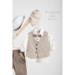 Piccolino βαπτιστικό κοστούμι με γιλέκο για αγόρι AG25S77.MOCHA Pablo Mocha