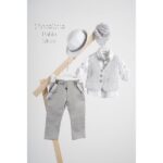 Piccolino βαπτιστικό κοστούμι με γιλέκο για αγόρι AG25S77.SILVER Pablo Silver