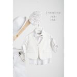 Piccolino βαπτιστικό κοστούμι με γιλέκο για αγόρι AG25S77.WHITE Pablo White