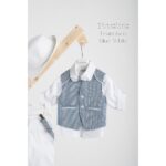 Piccolino βαπτιστικό κοστούμι με γιλέκο για αγόρι AG25S78.BLUEWHITE Francisco Blue-White