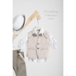 Piccolino βαπτιστικό κοστούμι με γιλέκο για αγόρι AG25S78.SAGE Francisco Sage