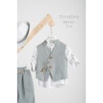 Piccolino βαπτιστικό κοστούμι με γιλέκο για αγόρι AG25S80.TEAL Enrique Teal