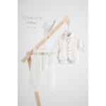 Piccolino βαπτιστικό κοστούμι με γιλέκο για αγόρι AG25S81.IVORY Rafael Ivory