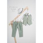 Piccolino βαπτιστικό κοστούμι με γιλέκο για αγόρι AG25S81.MINT Rafael Mint