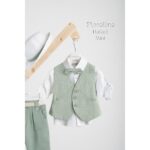 Piccolino βαπτιστικό κοστούμι με γιλέκο για αγόρι AG25S81.MINT Rafael Mint