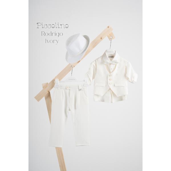 Piccolino βαπτιστικό κοστούμι με γιλέκο για αγόρι AG25S82.IVORY Rodrigo Ivory