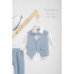 Piccolino βαπτιστικό κοστούμι με γιλέκο για αγόρι AG25S82.LIGHTBLUE Rodrigo Light Blue