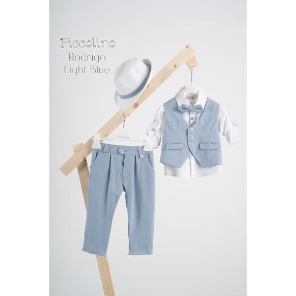 Piccolino βαπτιστικό κοστούμι με γιλέκο για αγόρι AG25S82.LIGHTBLUE Rodrigo Light Blue