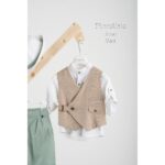 AG25S85 JOSE MINT PICCOLINO 2025 B Piccolino βαπτιστικό κοστούμι με γιλέκο για αγόρι AG25S85.MINT Jose Mint