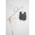 AG25S85 JOSE WHITE PICCOLINO 2025 C Piccolino βαπτιστικό κοστούμι με γιλέκο για αγόρι AG25S85.WHITE Jose White