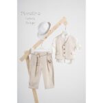 AG25S87 LEWIS BEIGE PICCOLINO 2025 3 Piccolino βαπτιστικό κοστούμι με γιλέκο για αγόρι AG25S87.BEIGE Lewis Beige