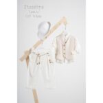 AG25S87 LEWIS OFFWHITE PICCOLINO 2025 Piccolino βαπτιστικό κοστούμι με γιλέκο για αγόρι AG25S87.IVORY Lewis Ivory