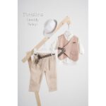 BFA24S08 FREDDY BEIGE PICCOLINO 2025 Piccolino βαπτιστικό κοστούμι με γιλέκο για αγόρι BFA24S08.BEIGE Freddy Beige