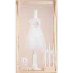 Βαπτιστικό πακέτο για κορίτσι Piccolino Salina ivory με τσάντα καπιτονέ