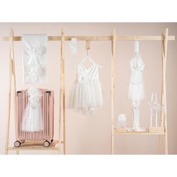 Βαπτιστικό πακέτο για κορίτσι Piccolino Zoe ivory με βαλίτσα pink