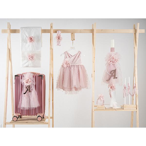Βαπτιστικό πακέτο για κορίτσι Piccolino Zoe pink με βαλίτσα puce