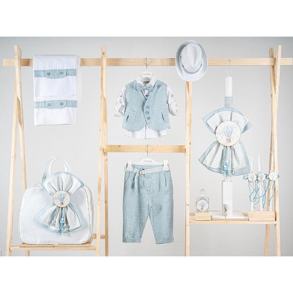 Βαπτιστικό πακέτο για αγόρι με τσάντα λευκή Piccolino Emanuel ciele