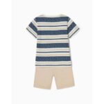 Σετ 3τμχ μπλούζες-σορτς για αγόρι μπλε-εκρού-μπεζ ZIPPY ZKBAP0602_23004