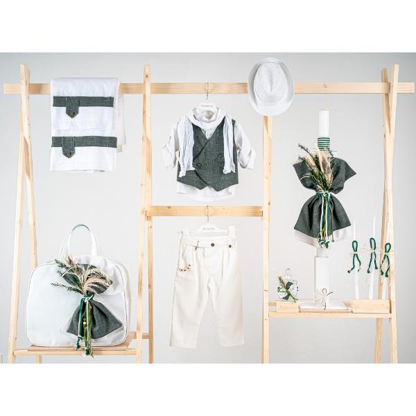 Βαπτιστικό πακέτο για αγόρι με τσάντα λευκή Piccolino Jose white