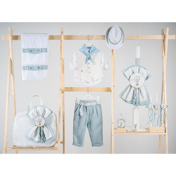 Βαπτιστικό πακέτο για αγόρι με τσάντα λευκή Piccolino Thomas ciele