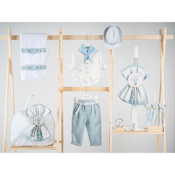 Βαπτιστικό πακέτο για αγόρι με τσάντα καπιτονέ Piccolino Thomas ciele