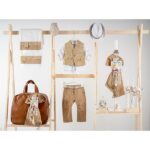 Βαπτιστικό πακέτο για αγόρι με τσάντα καφέ Piccolino Alfonso Safari