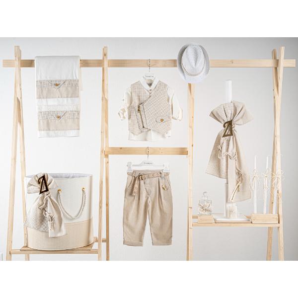 Βαπτιστικό πακέτο για αγόρι με καλάθι Piccolino Furilo beige