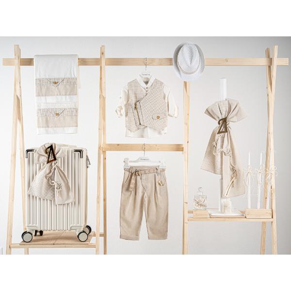Βαπτιστικό πακέτο για αγόρι με βαλίτσα cream Piccolino Furilo beige