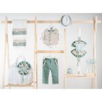 Βαπτιστικό πακέτο για αγόρι με τσάντα λευκή Piccolino Gustavo mint