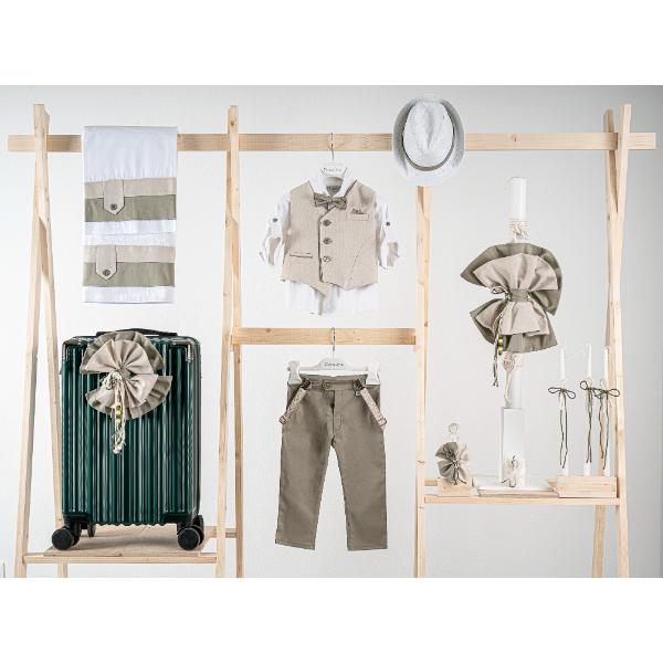 Βαπτιστικό πακέτο για αγόρι με βαλίτσα green Piccolino Gustavo sage