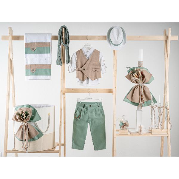 Βαπτιστικό πακέτο για αγόρι με καλάθι Piccolino Jose mint